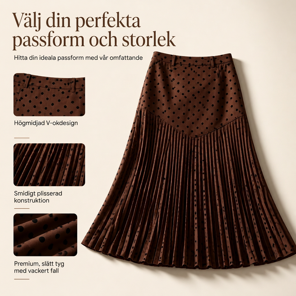 🌸 Ny kollektion ✨Tidlös Midikjol Dam – Plisserad Design med Smickrande Hög Midja
