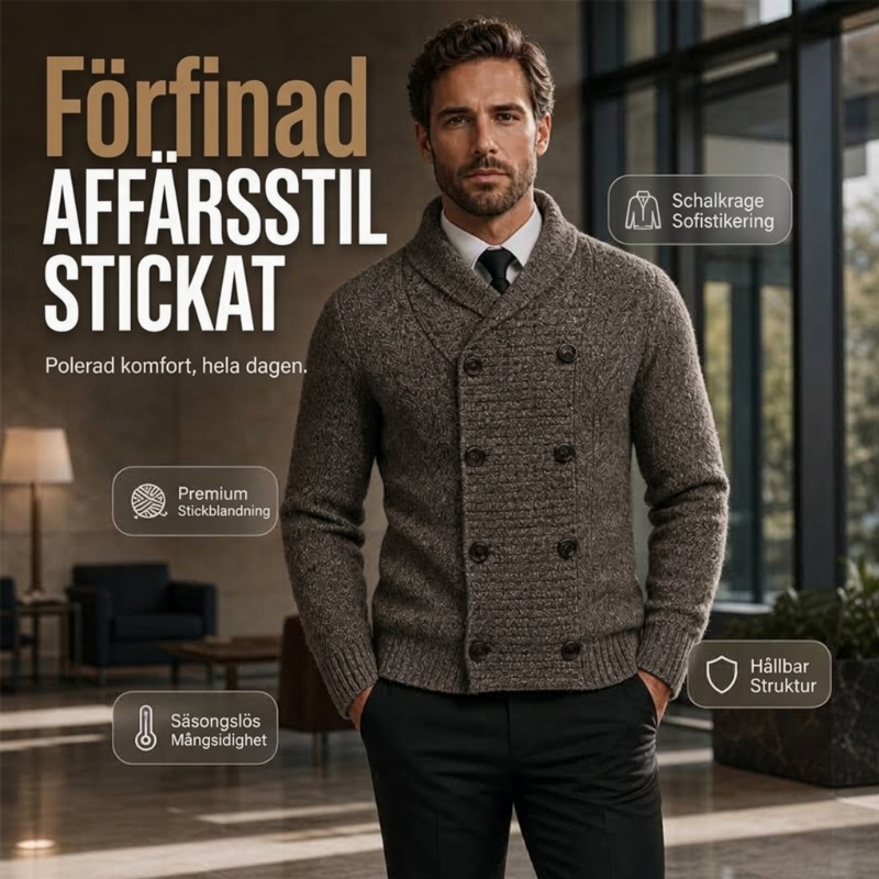 Bekväm Stickad Herrkofta – Mjuk Komfort och Elegant Design för Kalla Dagar