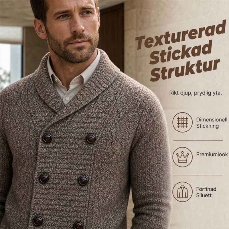 Bekväm Stickad Herrkofta – Mjuk Komfort och Elegant Design för Kalla Dagar