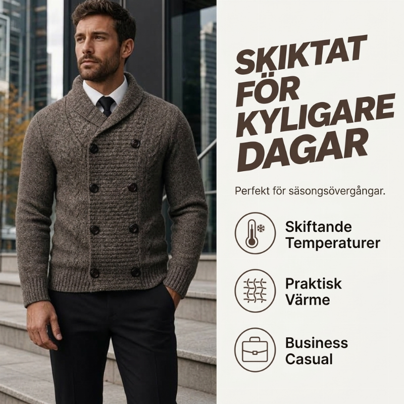 Bekväm Stickad Herrkofta – Mjuk Komfort och Elegant Design för Kalla Dagar
