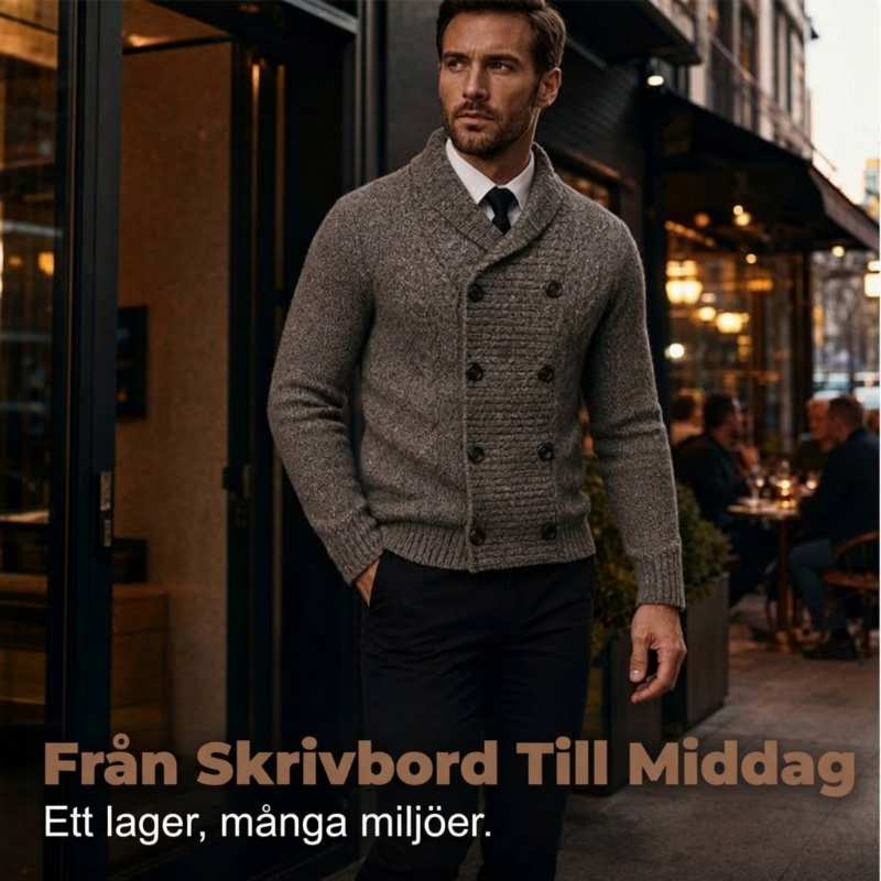 Bekväm Stickad Herrkofta – Mjuk Komfort och Elegant Design för Kalla Dagar