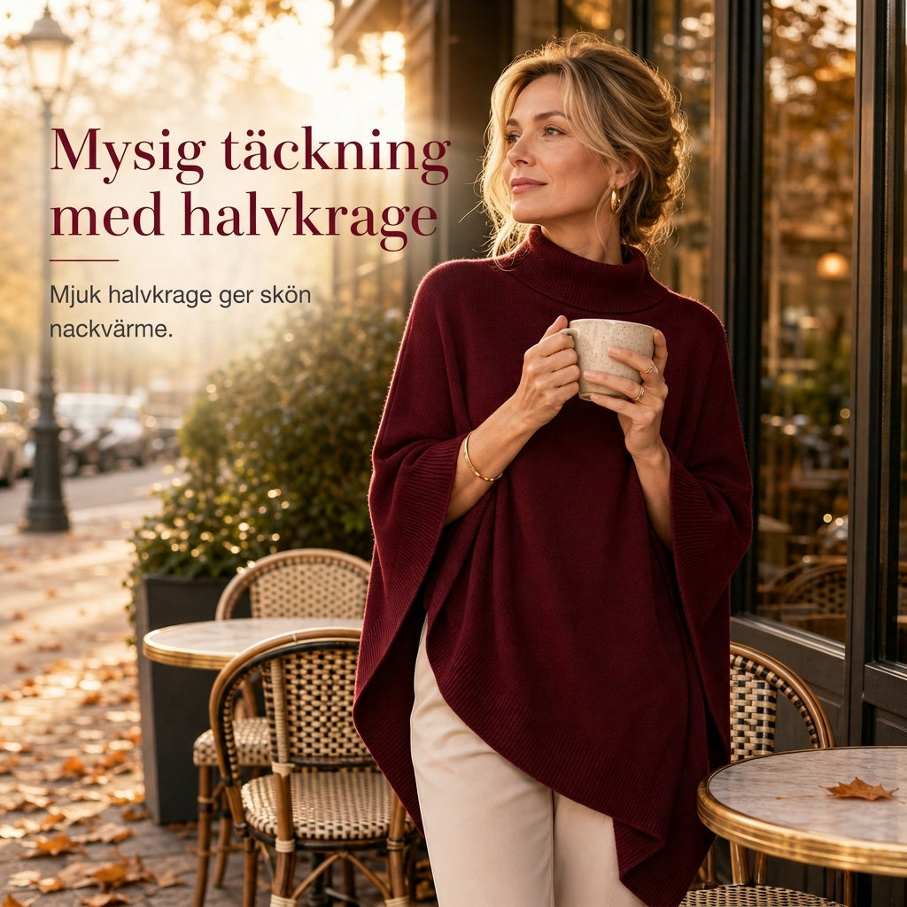 🍂Elegant Stickad Poncho för Dam – Mjuk Komfort & Tidlös Stil för Hösten
