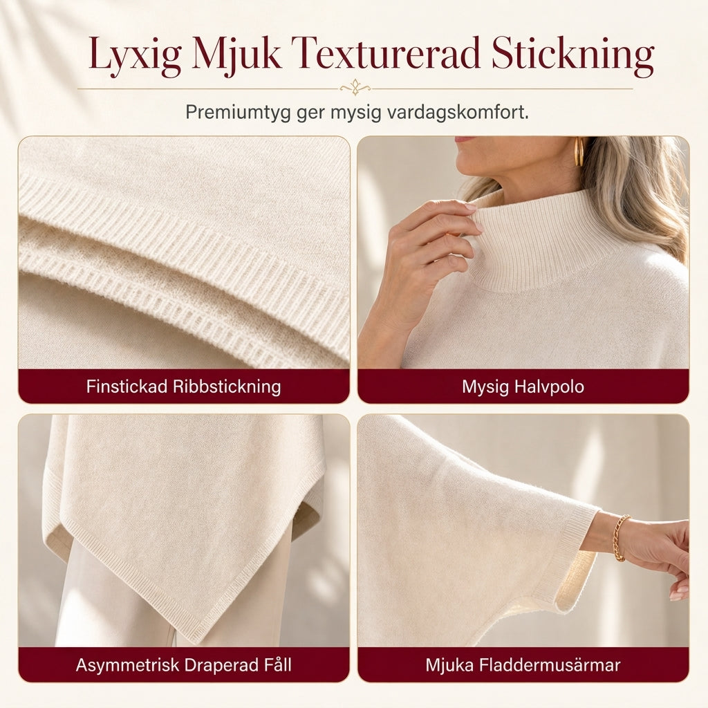 🍂Elegant Stickad Poncho för Dam – Mjuk Komfort & Tidlös Stil för Hösten