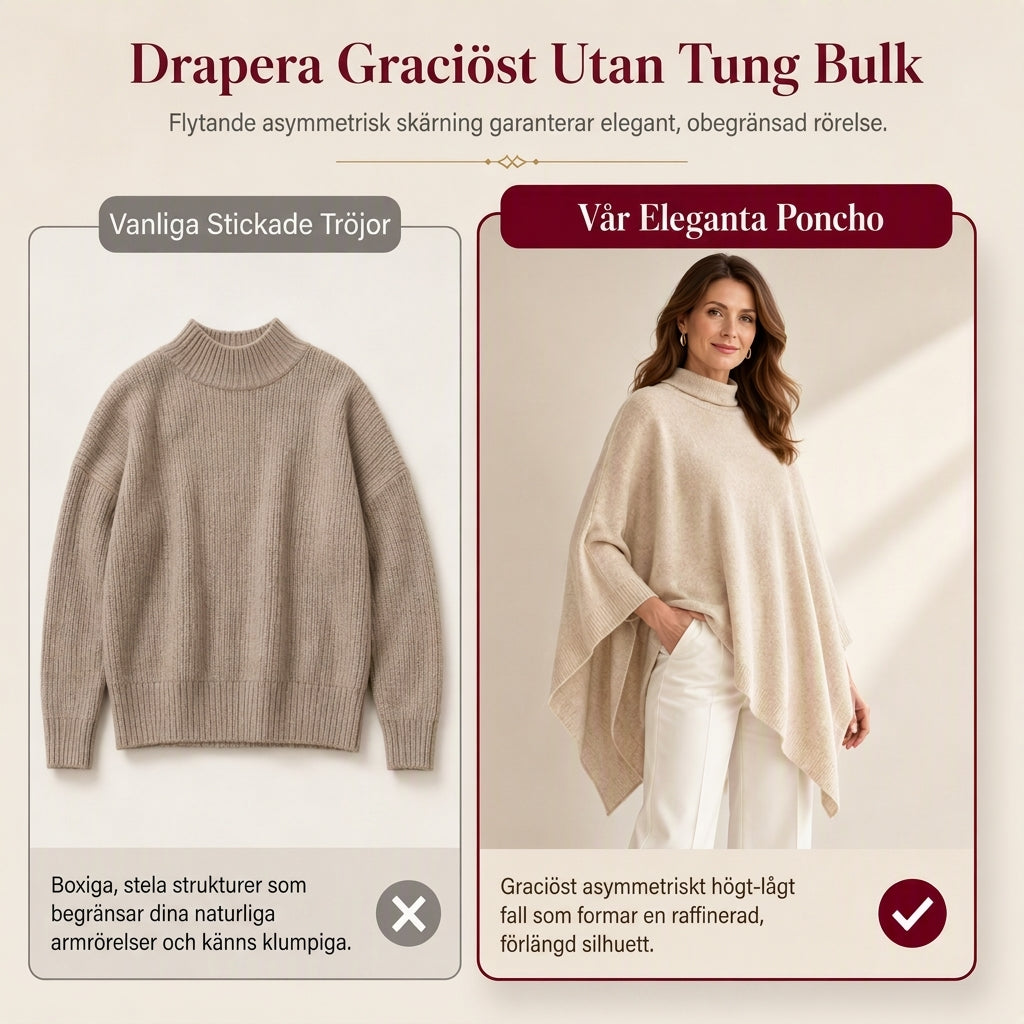 🍂Elegant Stickad Poncho för Dam – Mjuk Komfort & Tidlös Stil för Hösten