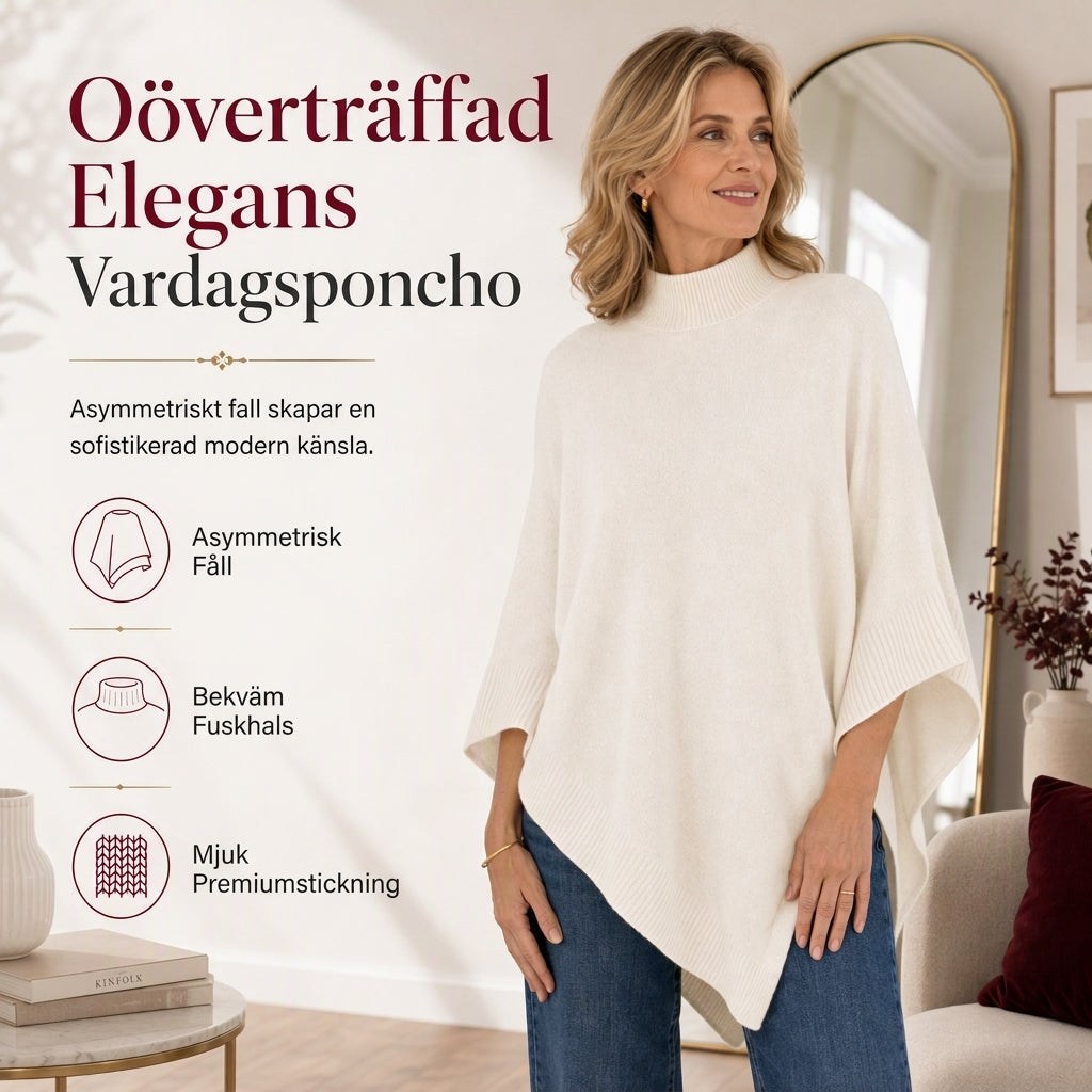 🍂Elegant Stickad Poncho för Dam – Mjuk Komfort & Tidlös Stil för Hösten