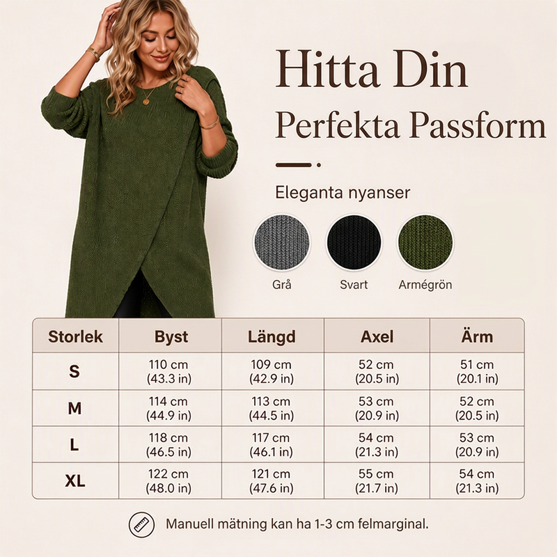 Dam långärmad löst sittande stickad klänning
