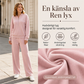 Set för kvinnor: sweatshirt med halv dragkedja och vida byxor