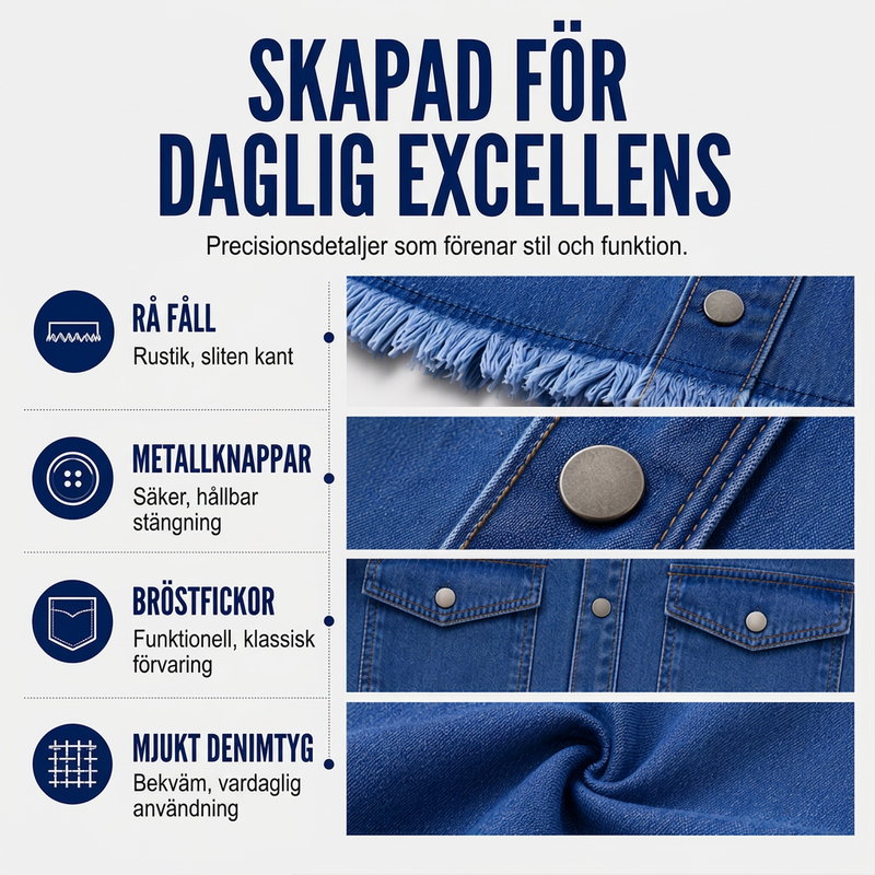 Nyhet✨|Bekväm Jeansjacka för Kvinnor – Mjuk Tvättad Denim med Avslappnad Siluett