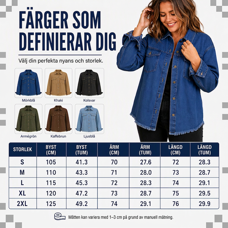 Nyhet✨|Bekväm Jeansjacka för Kvinnor – Mjuk Tvättad Denim med Avslappnad Siluett