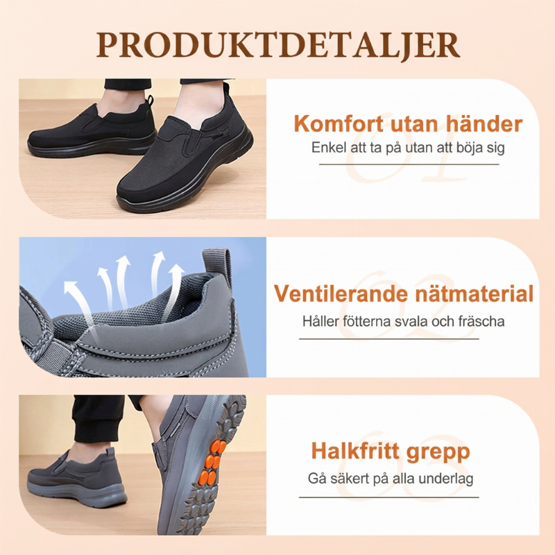 Bekväma Slip-On Sneakers för Herr – Andningsbar Design & Komfort för Vardagen