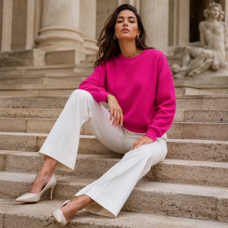 Nyhetserbjudande✨Mjuk Stickad Tröja för Dam – Bekväm Oversize Passform & Tidlös Vardagsstil