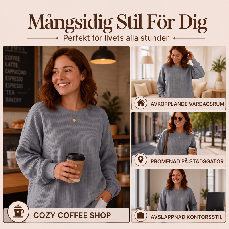 Nyhetserbjudande✨Mjuk Stickad Tröja för Dam – Bekväm Oversize Passform & Tidlös Vardagsstil