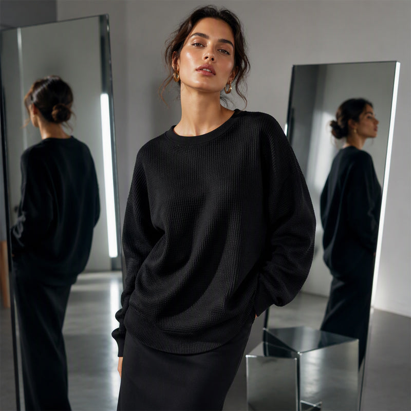 Nyhetserbjudande✨Mjuk Stickad Tröja för Dam – Bekväm Oversize Passform & Tidlös Vardagsstil