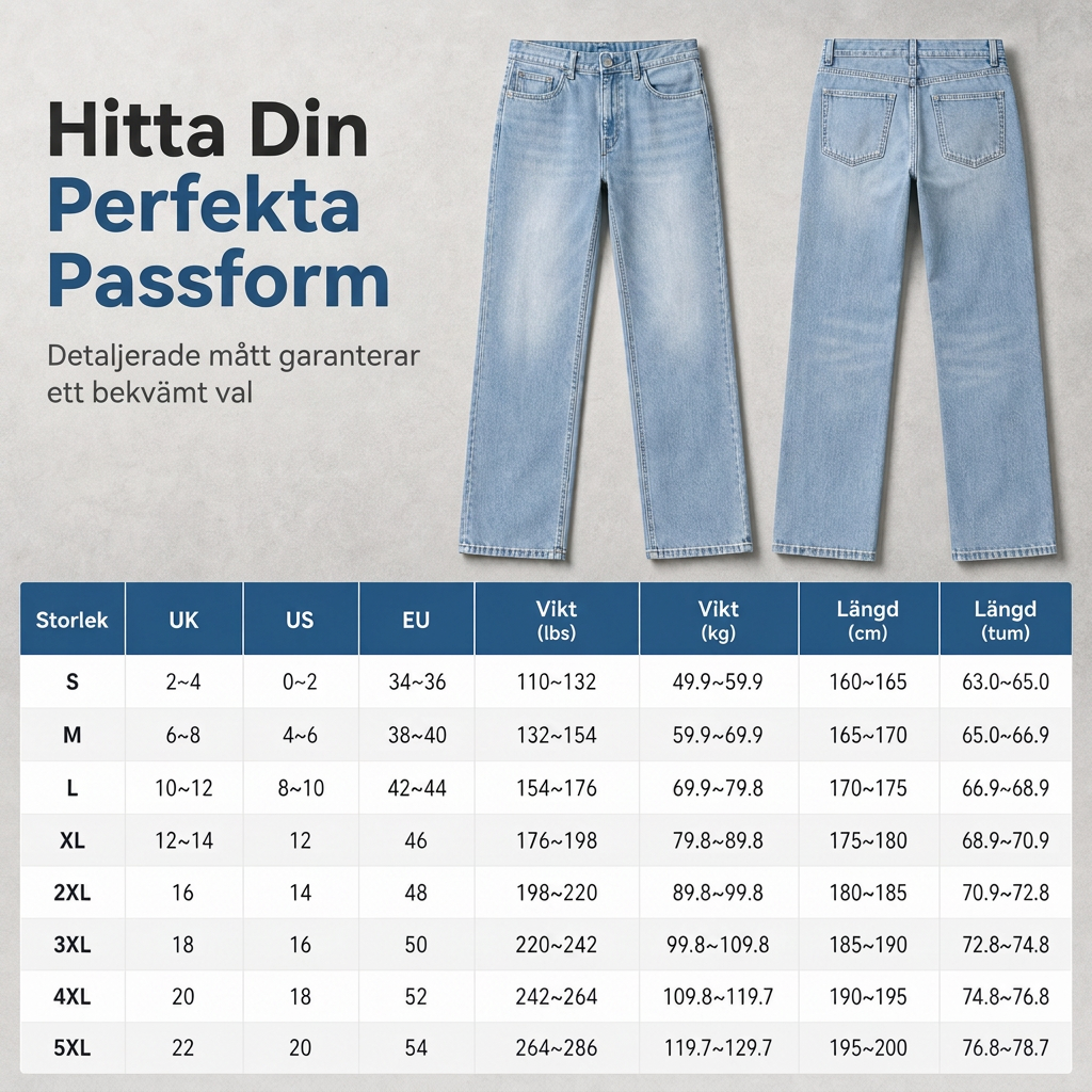 Klassiska Straight Leg Jeans Herr – Bekväm Passform med Tidlös Denimstil