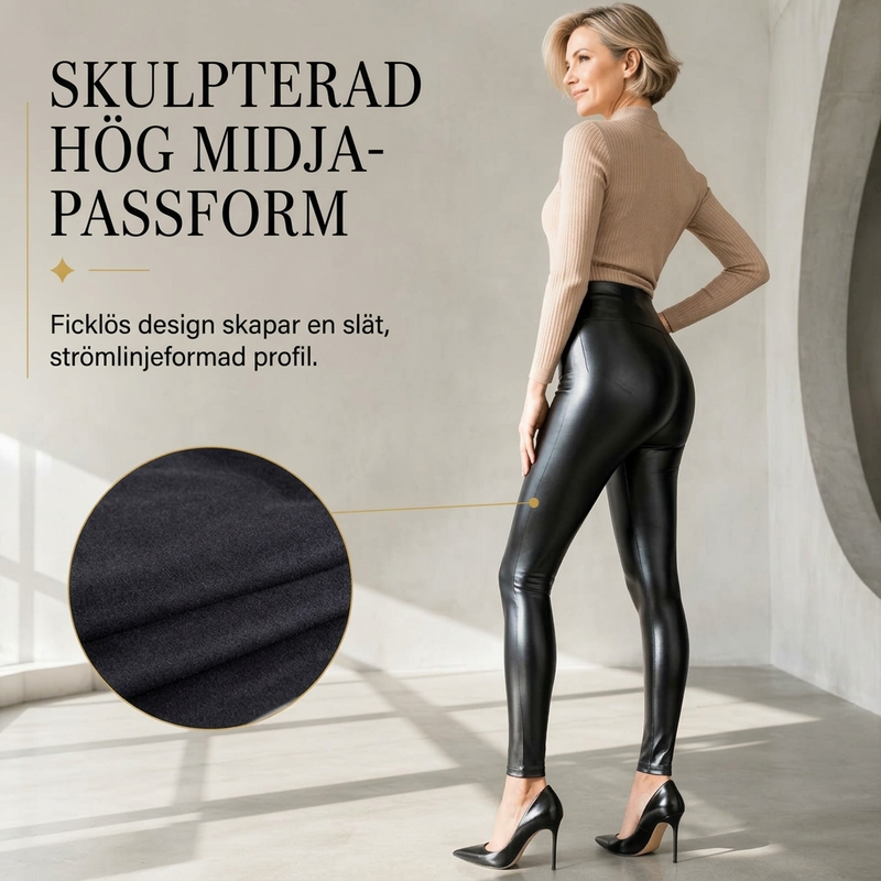 Tidlösa Leggings Dam – Elegant Läderlook med Smickrande Passform