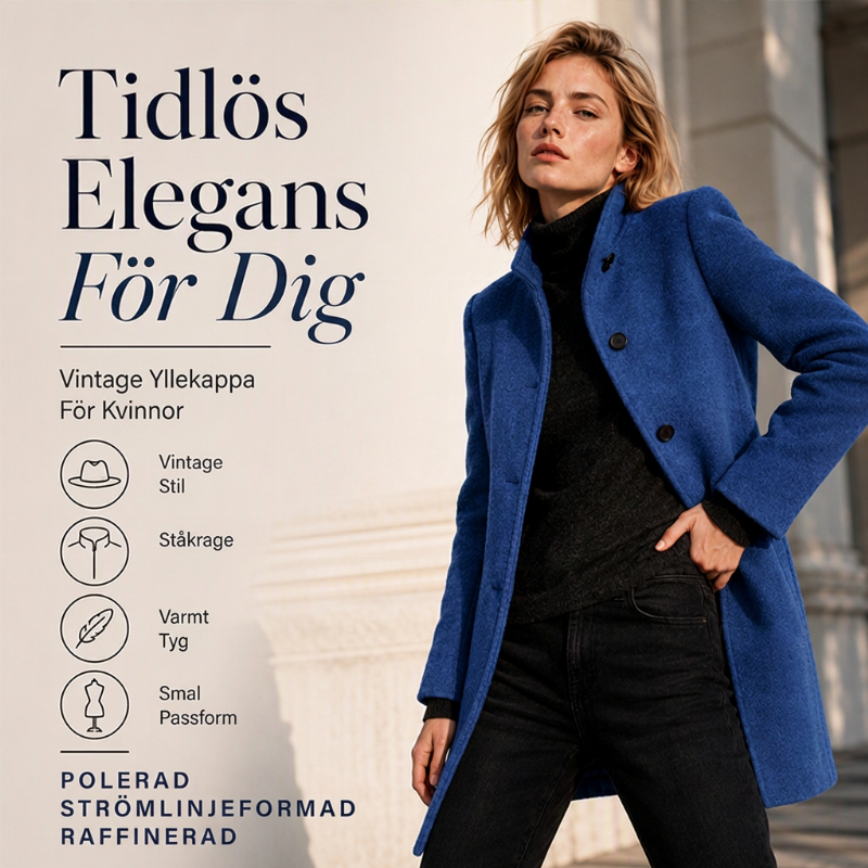 Nyhetserbjudande✨|Tidlös Damkappa – Klassisk Ståkrage och Elegant Siluett för Höstens Stil