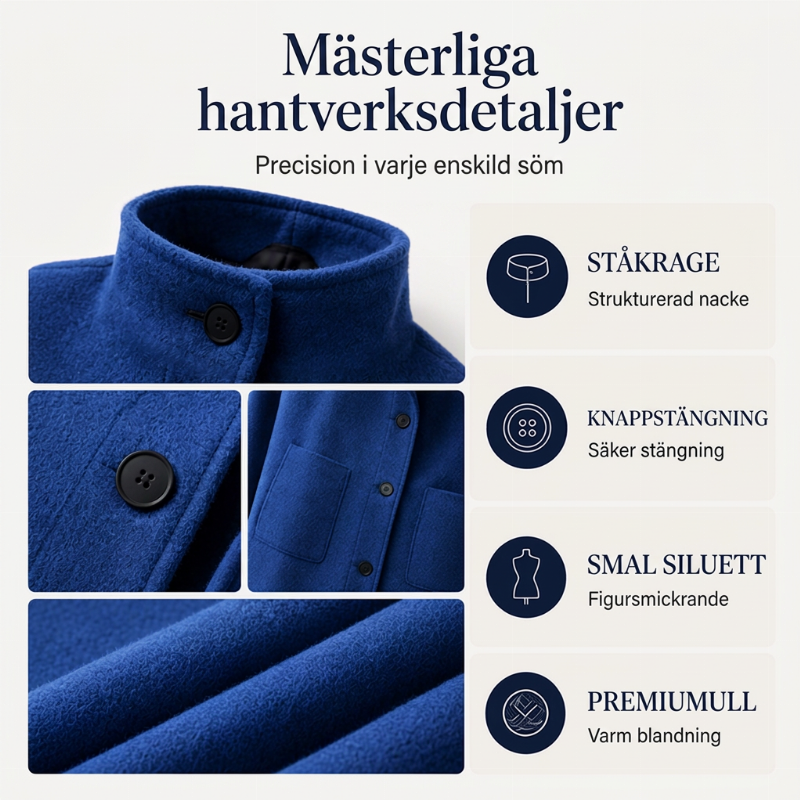 Nyhetserbjudande✨|Tidlös Damkappa – Klassisk Ståkrage och Elegant Siluett för Höstens Stil