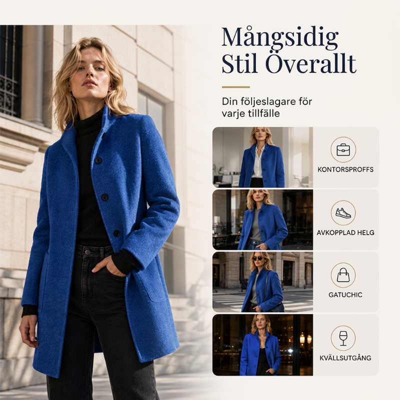 Nyhetserbjudande✨|Tidlös Damkappa – Klassisk Ståkrage och Elegant Siluett för Höstens Stil