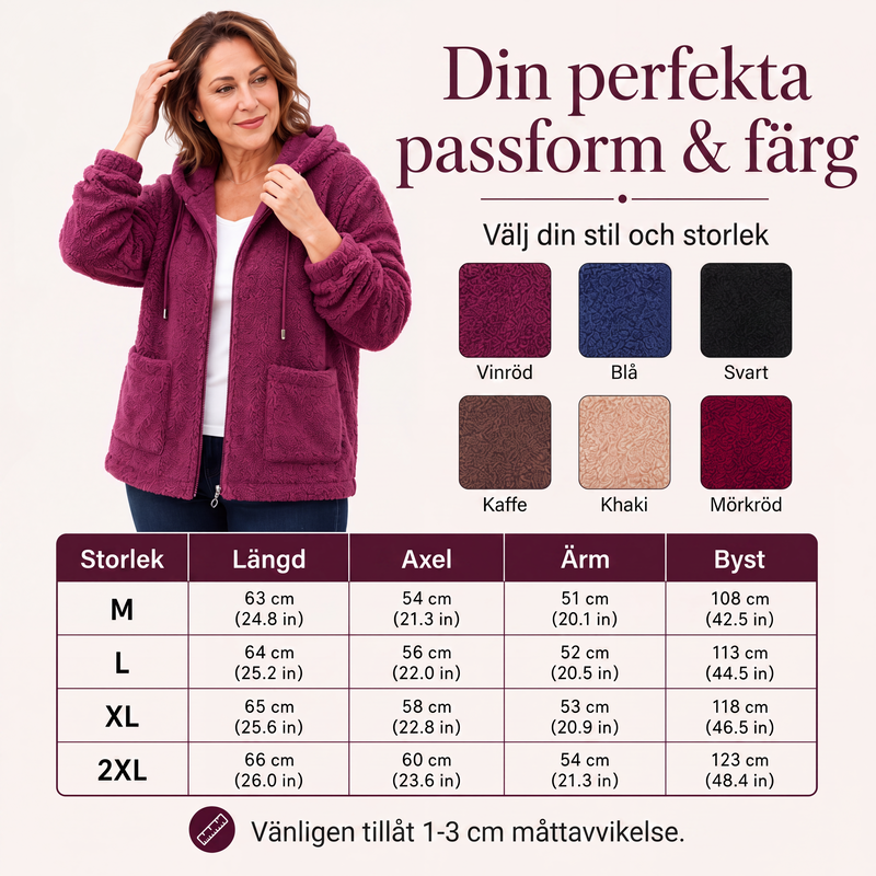 Mysig Fleecejacka Dam med Huva – Varm, Mjuk och Avslappnad Passform