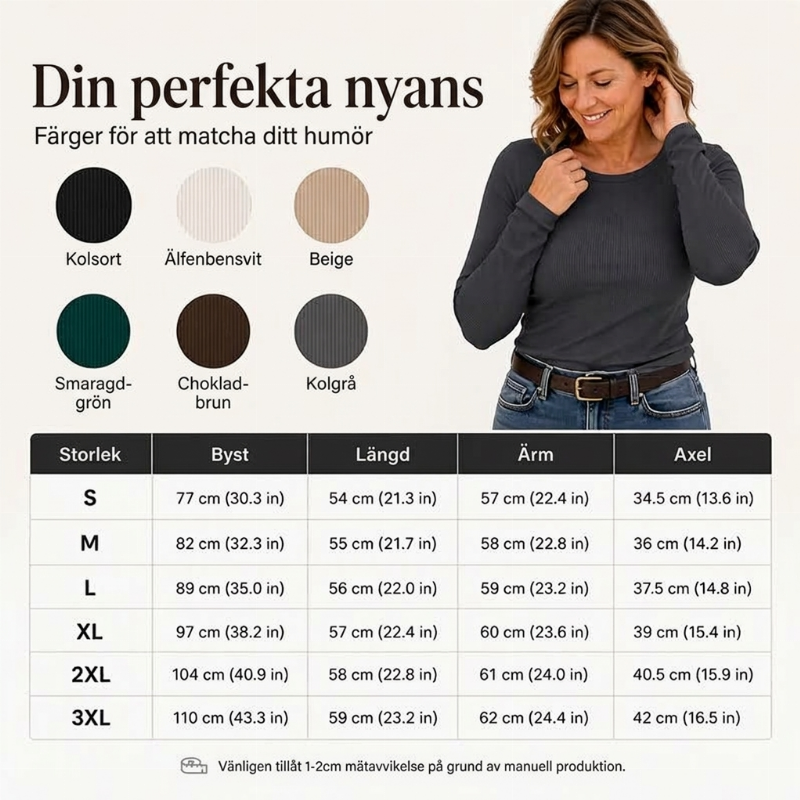 Bekväm Ribbad Tröja Dam – Mjuk Passform och Enkel Stil för Varje Dag