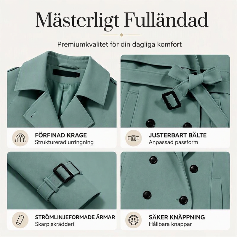 ⏳ Het erbjudande! |Elegant Trenchcoat Dam – Tidlös Design med Bekväm Passform för Vardagen