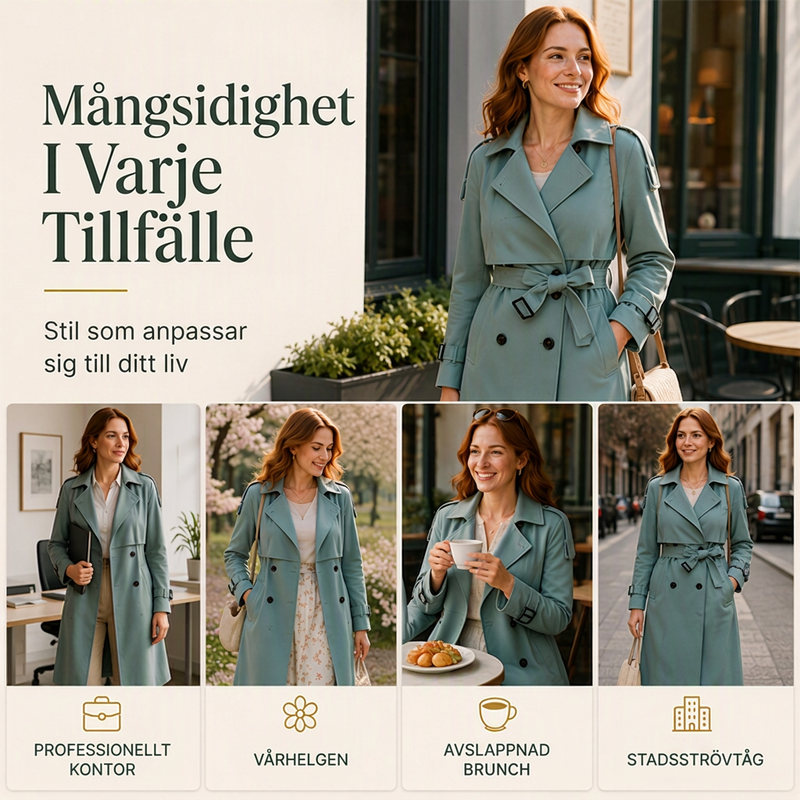 ⏳ Het erbjudande! |Elegant Trenchcoat Dam – Tidlös Design med Bekväm Passform för Vardagen