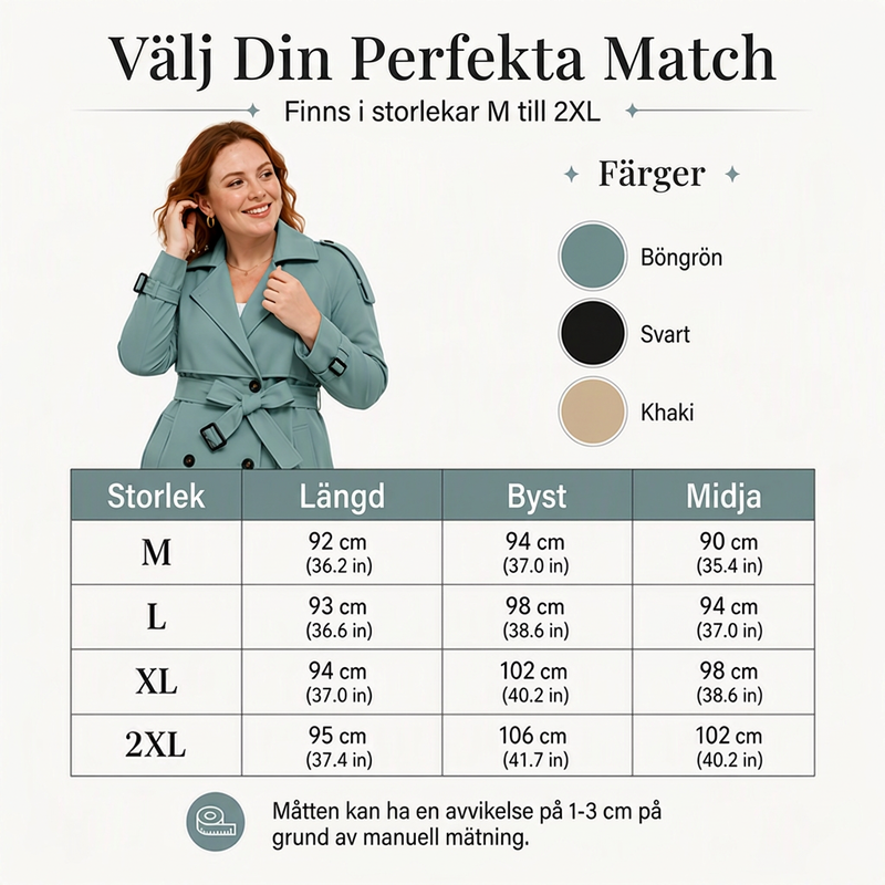 ⏳ Het erbjudande! |Elegant Trenchcoat Dam – Tidlös Design med Bekväm Passform för Vardagen