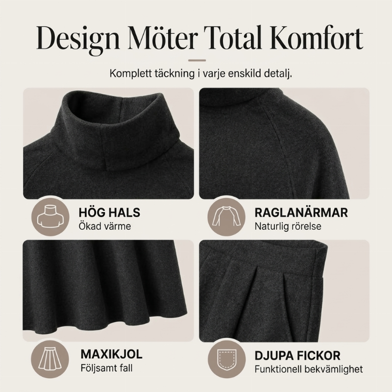 Elegant Stickat Set Dam – Polotröja & Lång Kjol med Bekväm Passform