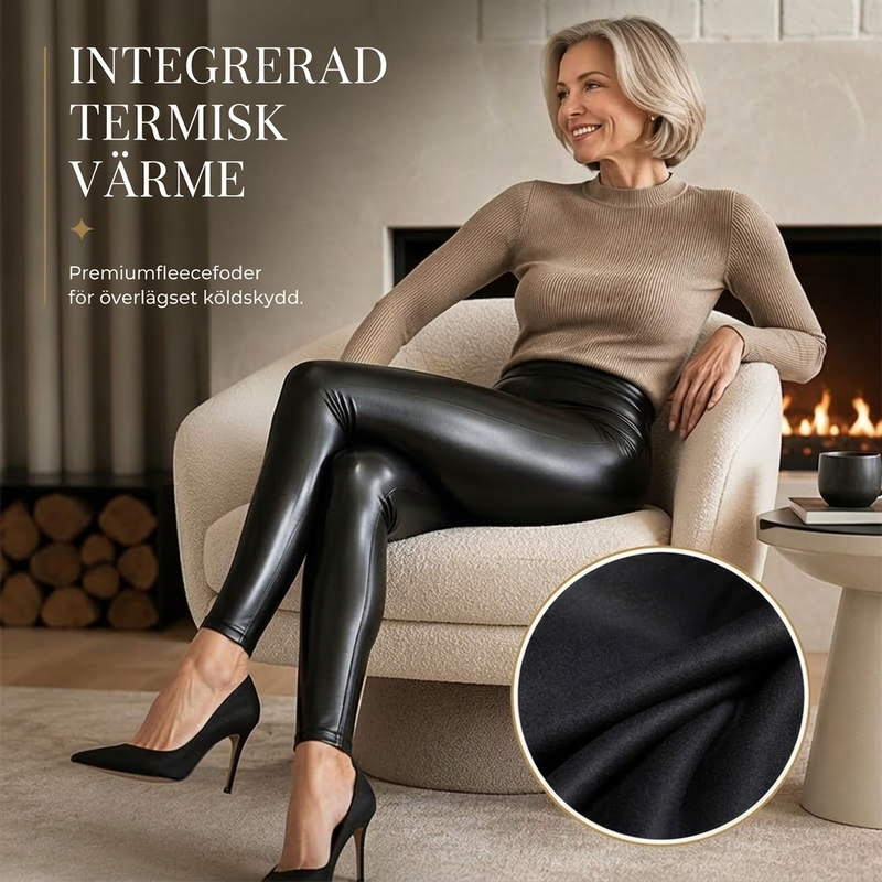 Tidlösa Leggings Dam – Elegant Läderlook med Smickrande Passform