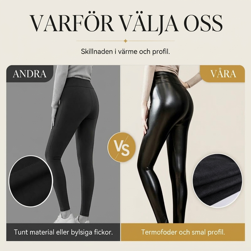 Tidlösa Leggings Dam – Elegant Läderlook med Smickrande Passform