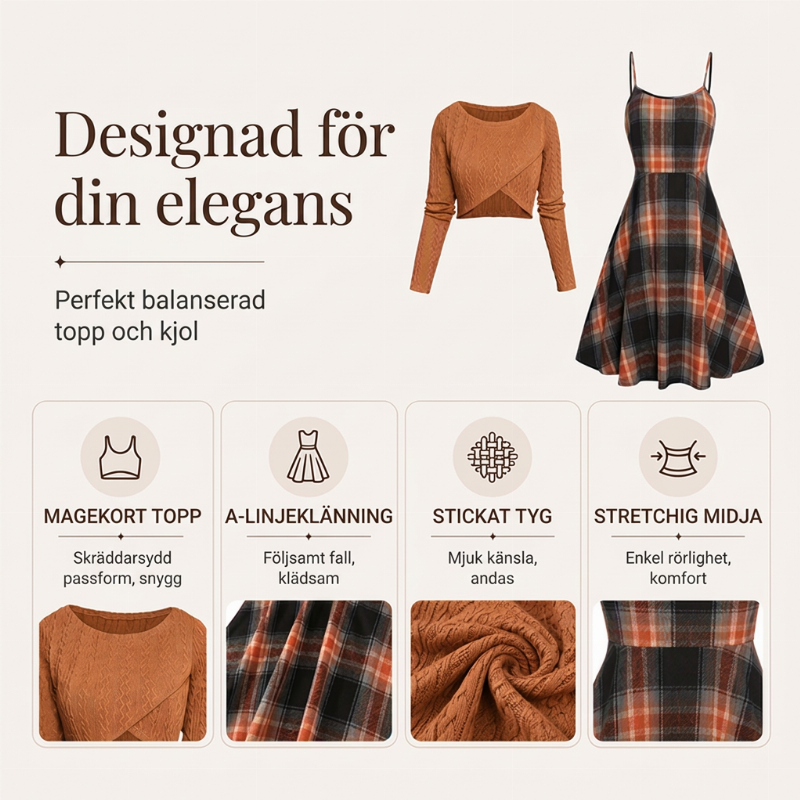 Nyhetserbjudande✨|Klassisk Elegans i Två Delar – Ett Vackert Set för Vardagens Stunder