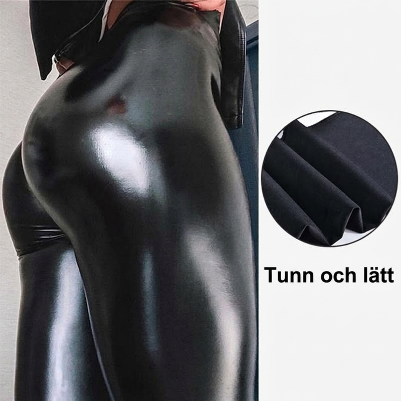 Tidlösa Leggings Dam – Elegant Läderlook med Smickrande Passform