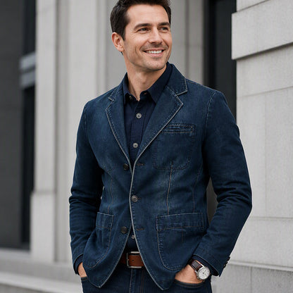 🍂Höstens bästsäljare|Den Perfekta Balansen Mellan Stil & Komfort – Denim Blazer för Män
