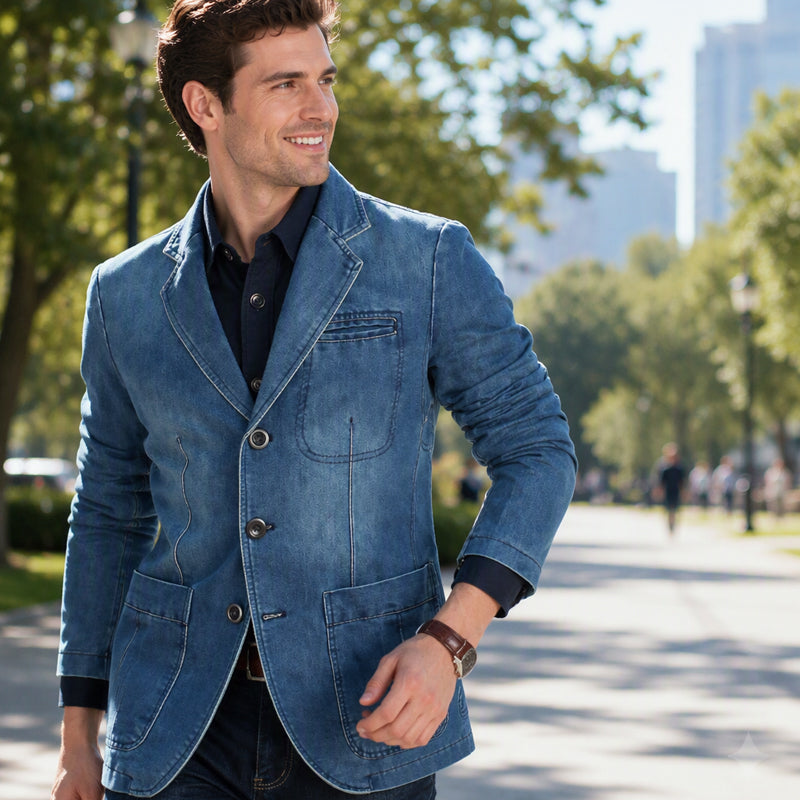 🍂Höstens bästsäljare|Den Perfekta Balansen Mellan Stil & Komfort – Denim Blazer för Män