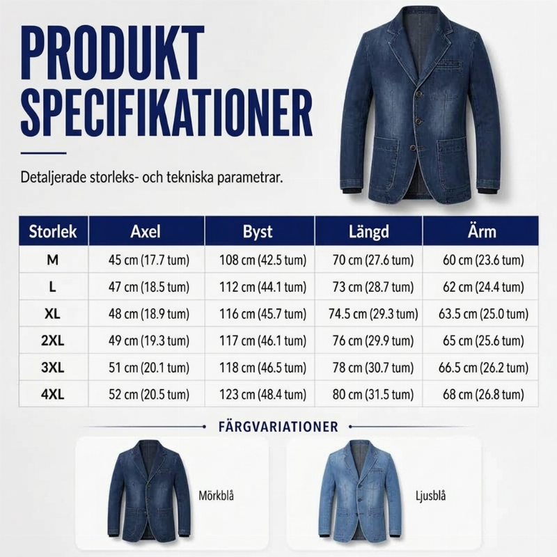 🍂Höstens bästsäljare|Den Perfekta Balansen Mellan Stil & Komfort – Denim Blazer för Män