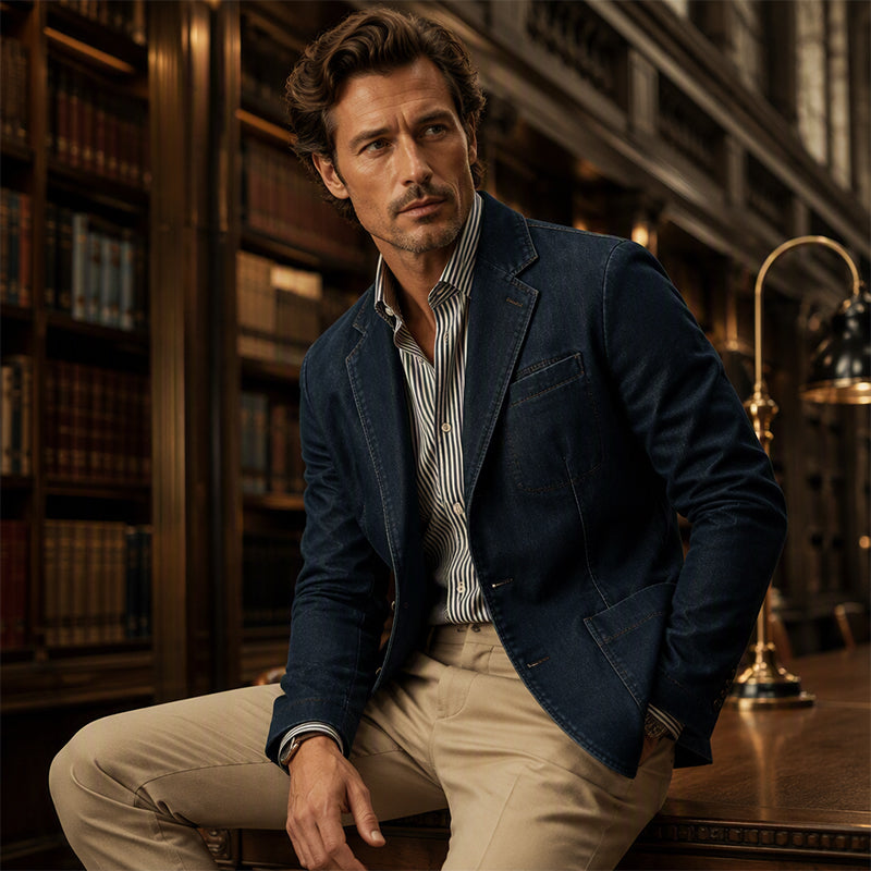 🍂Höstens bästsäljare|Den Perfekta Balansen Mellan Stil & Komfort – Denim Blazer för Män