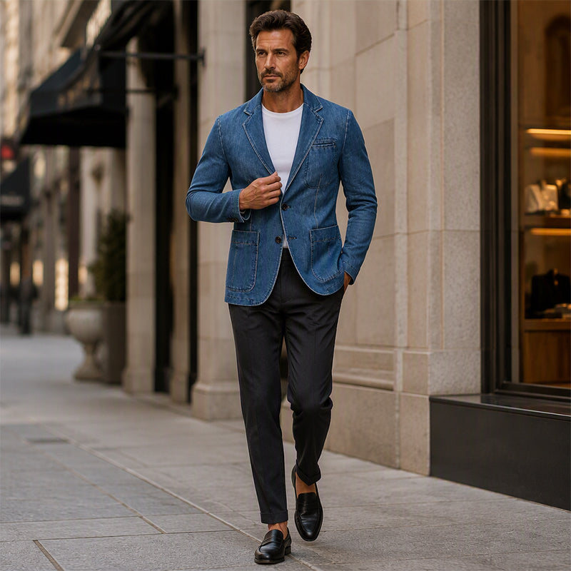 🍂Höstens bästsäljare|Den Perfekta Balansen Mellan Stil & Komfort – Denim Blazer för Män