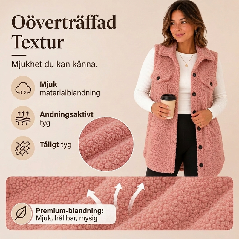 🍂Höstens bästsäljare|Elegant Väst Dam med Slagkrage – Varm & Bekväm Lager-på-Lager Stil