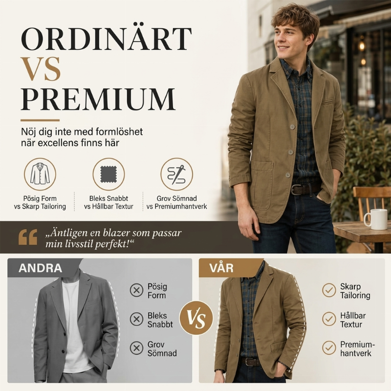 🧥Tidlös Herrkavaj – Elegant Casual Kavaj med Mjuk Bomullskänsla Fri frakt✈️