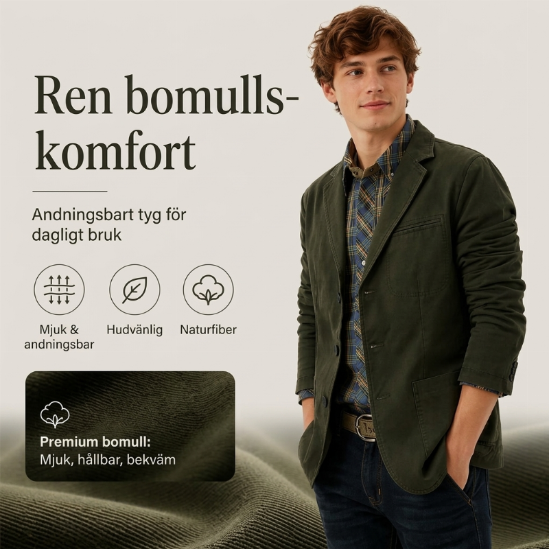 🧥Tidlös Herrkavaj – Elegant Casual Kavaj med Mjuk Bomullskänsla Fri frakt✈️