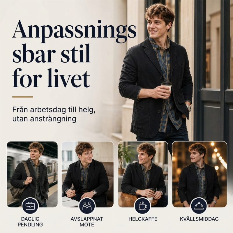 🧥Tidlös Herrkavaj – Elegant Casual Kavaj med Mjuk Bomullskänsla Fri frakt✈️