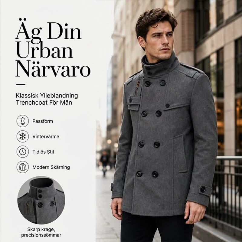 🧥Tidlös Herrkappa – Elegant Dubbelknäppt Trenchcoat för Höst & Vinter✈️Fri frakt