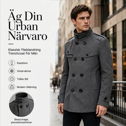 🧥Tidlös Herrkappa – Elegant Dubbelknäppt Trenchcoat för Höst & Vinter✈️Fri frakt