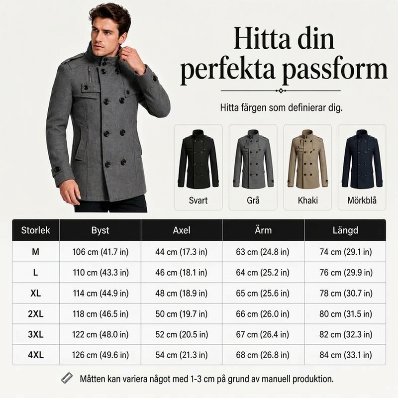 🧥Tidlös Herrkappa – Elegant Dubbelknäppt Trenchcoat för Höst & Vinter✈️Fri frakt