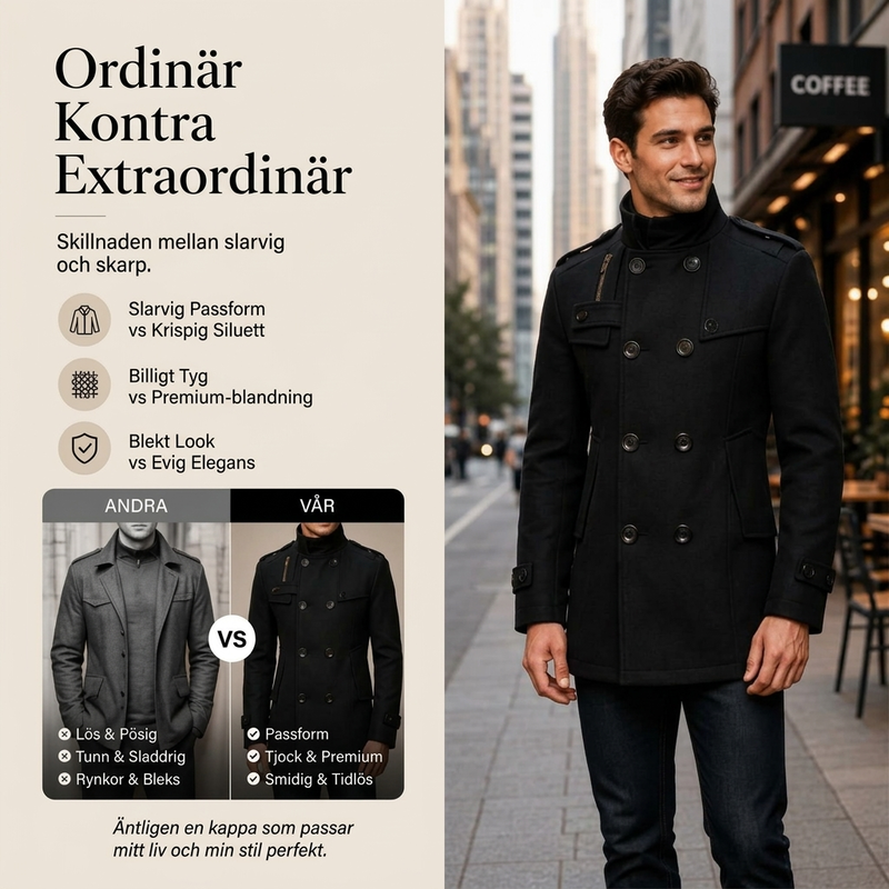 🧥Tidlös Herrkappa – Elegant Dubbelknäppt Trenchcoat för Höst & Vinter✈️Fri frakt