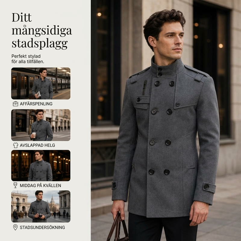 🧥Tidlös Herrkappa – Elegant Dubbelknäppt Trenchcoat för Höst & Vinter✈️Fri frakt