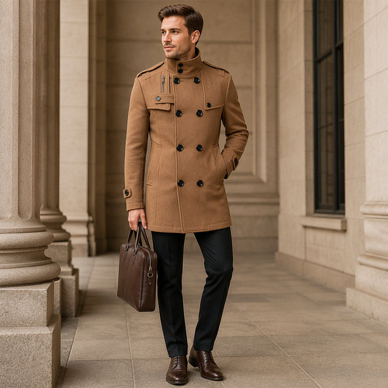 🧥Tidlös Herrkappa – Elegant Dubbelknäppt Trenchcoat för Höst & Vinter✈️Fri frakt