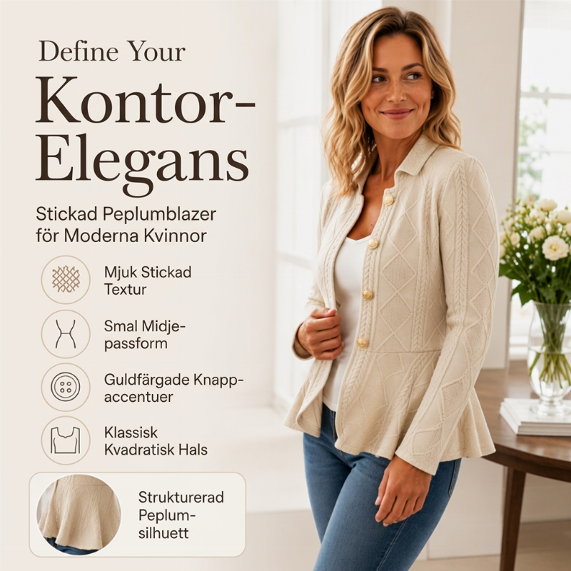 🧥 Elegant kavaj med volanger och peplum för kvinnor – stilren, bekväm, mångsidig, perfekt för kontor och fest, nu till halva priset! ✨