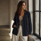 Elegant Denimkofta för Kvinnor – V-ringad Oversize Jacka med Mjuk Komfort & Tidlös Stil