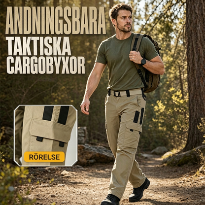 ⛰️Cargobyxor Herr – Praktiska Outdoor Byxor med Flera Fickor och Bekväm Passform
